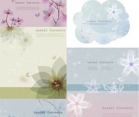 Decorative pattern flower background vector set