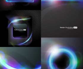 Cool halo background vector set