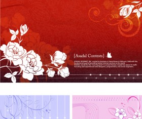 Hand-painted flowers background vector material