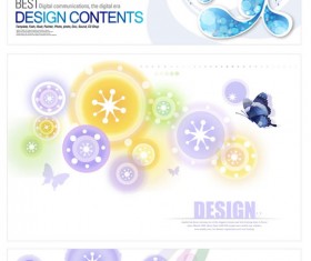 Decorative pattern circle shape backgrounds vector material