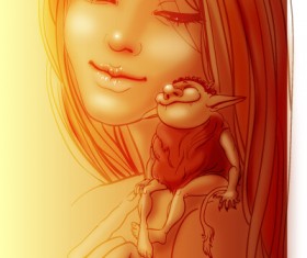 Elements comic style female Vector