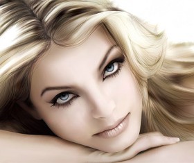 Ultra vivid and beautiful girl Vector