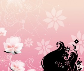 Gilr head and pattern 03 Vector