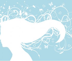 Gilr head and pattern 08 Vector