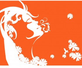 Gilr head and pattern 10 Vector