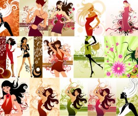 Women with pattern fashion Vector