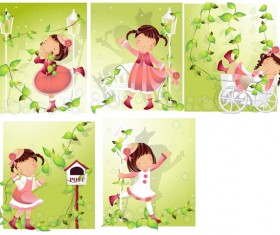 Elements of girl vine style Vector