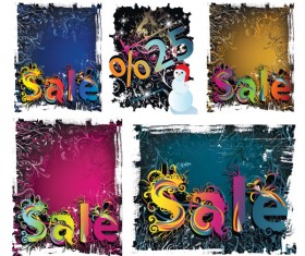Winter discount sales background vector material