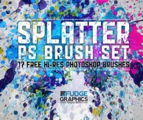 HiRes Splatter PS Brush Set Photoshop Brushes