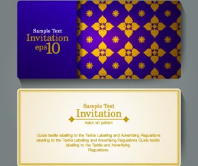 Ornate invitation cards design vector 01
