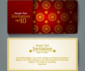 Ornate invitation cards design vector 02