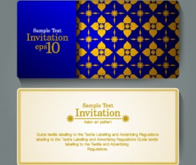 Ornate invitation cards design vector 03