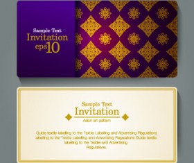 Ornate invitation cards design vector 04