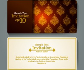 Ornate invitation cards design vector 05