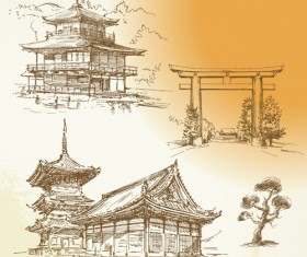 Japan Object design vector 07