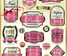 Vintage guarantee premium labels vector 01