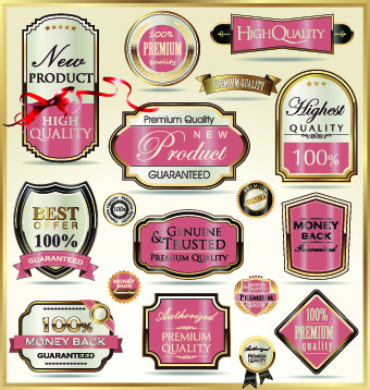 Vintage guarantee premium labels vector 01