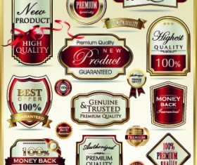 Vintage guarantee premium labels vector 04