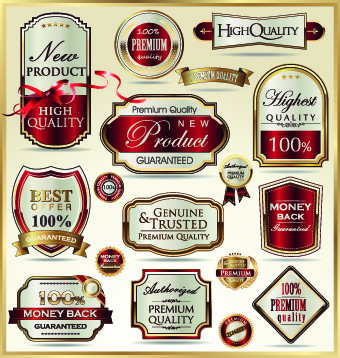Vintage guarantee premium labels vector 04