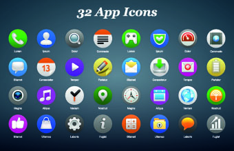 Vintage mobile phone icons 03