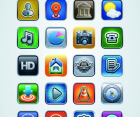 Vintage mobile phone icons 04