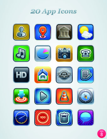 Vintage Mobile Phone Icons 04 Free Download