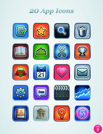 Vintage mobile phone icons 05
