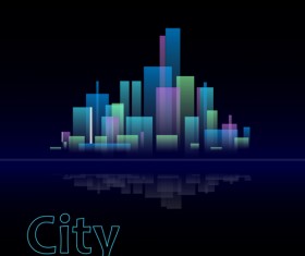 Beautiful night city vector 01