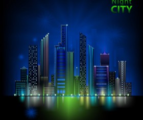 Beautiful night city vector 03
