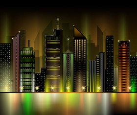Beautiful night city vector 04