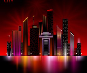 Beautiful night city vector 05