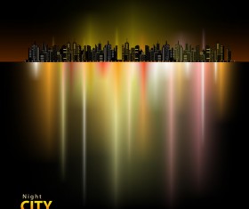 Shiny Night City landscape vector 03