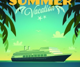 Poster travel design elements vector 04