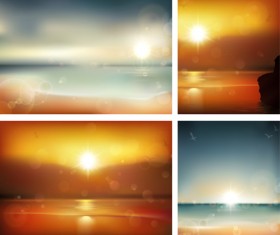 Charming Sea landscape vector 01