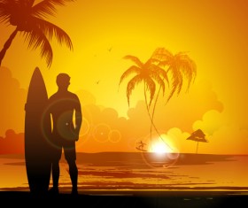 Charming Sea landscape vector 04