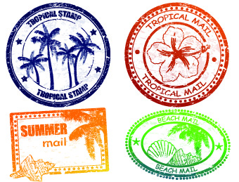 Vintage Travel stamps elements vector 01
