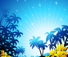 Beautiful Tropic landscape vector 04