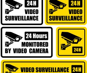 Vector Video surveillance design elements 01