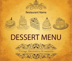 vintage Restaurant menu design vector 03