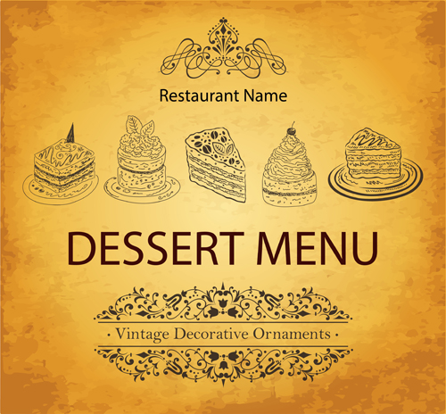 vintage Restaurant menu design vector 03
