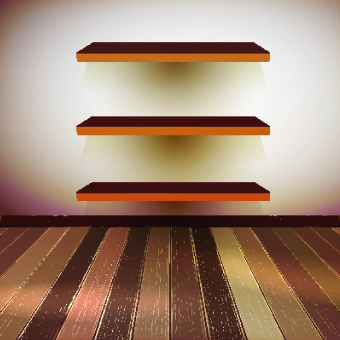 Vector wood shelf set 04