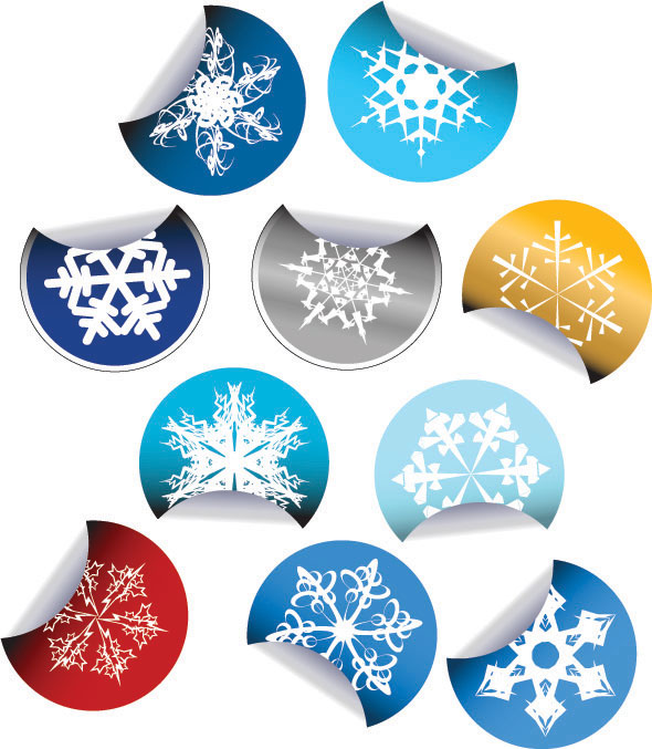 Snow sticker Icon vector