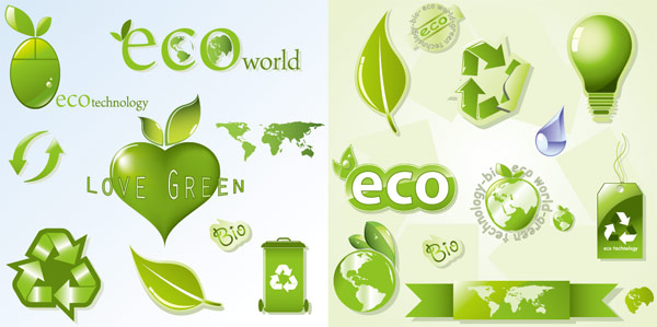 Shiny Eco icon vector
