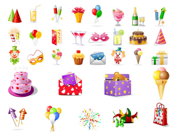 Birthday theme Icon vector