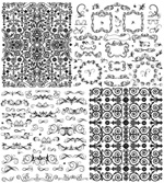Black and white Border Floral vector