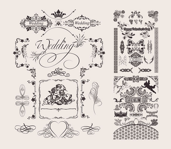 Married floral Border vector