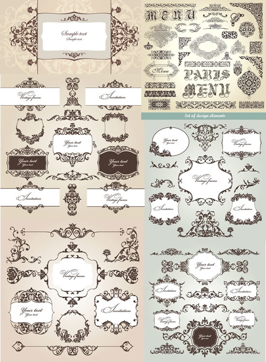 Ornate pattern border vector