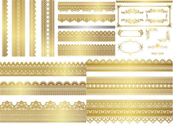Golden floral Border vector free download