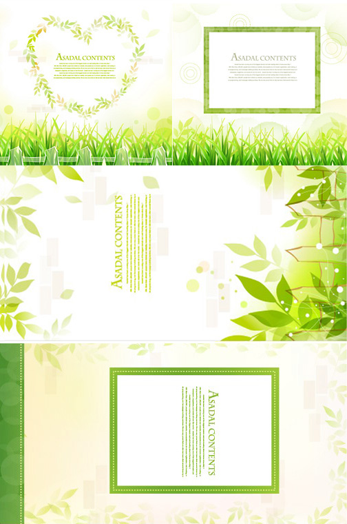 Green decorative frame vector free download