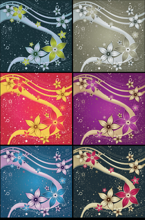 Decorative color pattern background design elements